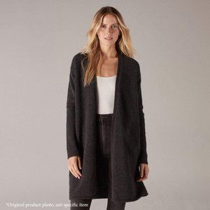 Naadam Long Cashmere Cardigan. Charcoal-Gray. Buttonless. S/M